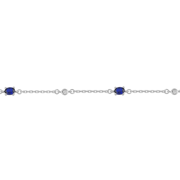 Bracelet en argent et zirconiums blancs et bleus
