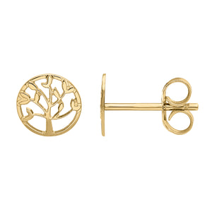 Boucles arbre de vie en or jaune 9ct