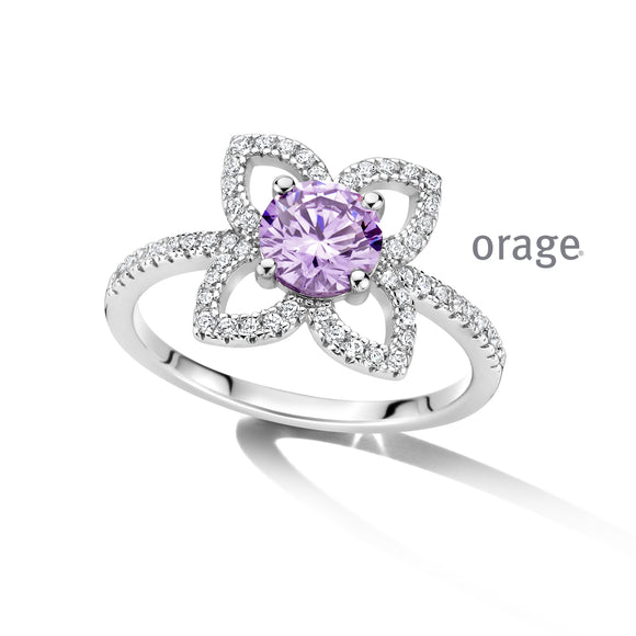 Bague Orage fleur mauve 611-4033