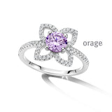 Bague Orage fleur mauve 611-4033