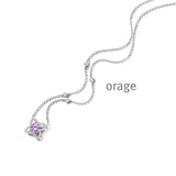Collier Orage fleur mauve en argent et zirconiums 654Z2236