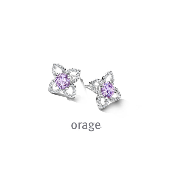 Boucles d'oreilles Orage fleur mauve 682-2425