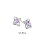 Boucles d'oreilles Orage fleur mauve 682-2425