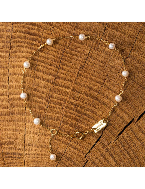 Bracelet neige en or 9ct et perles 445-1