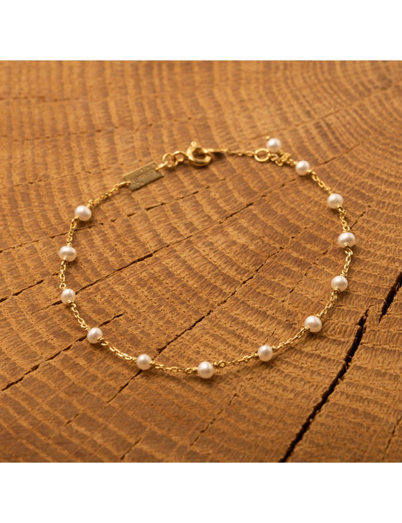 Bracelet neige en or 9ct et perles 445-2