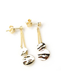 Boucles pendantes en or pastilles froissées 482-124