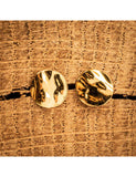 Boucles pastilles froissées en or jaune 9ct (grand modèle) 484-151