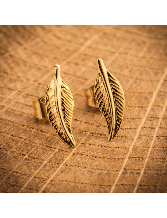 Boucles plumes en or jaune 9ct 484-154