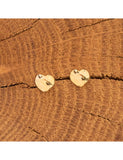 Boucles coeurs froissés en or jaune 9ct 484-155