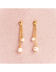 Boucles en or 9ct et perles d'eau douce 482-128