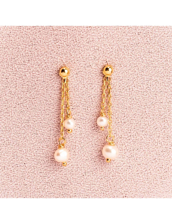 Boucles en or 9ct et perles d'eau douce 482-128