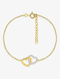 Bracelet double coeur plaqué or 745-486