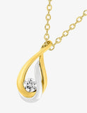 Collier goutte en plaqué or et zirconiums 755z-359