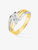 Bague triple en plaqué or 711-444