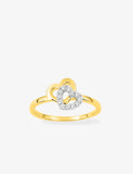 Bague en plaqué or double coeur 711-436