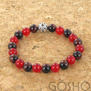 C70 oeil de taureau + agate rouge