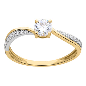 Bague en or 18 ct et zirconiums 321-96