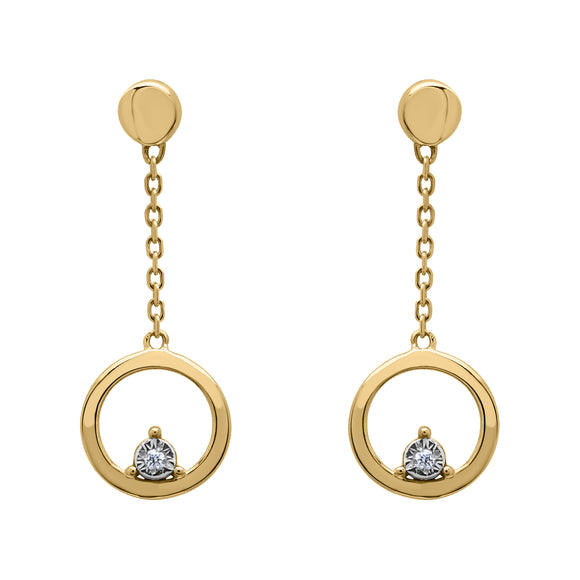 Boucles d'oreilles en or 9ct et diamants 482-112