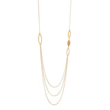 Collier  sautoir en vermeil (argent plaqué or) Hexagone