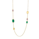 Collier en vermeil (argent plaqué or) et pierres de couleurs