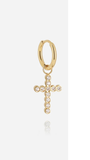 Boucles d'oreilles ZAG croix Capizzi en acier doré