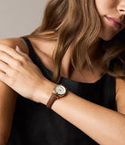 Montre Carlie mini en cuir brun