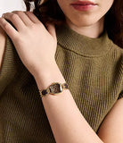 Montre Harlow en cuir brun et acier doré