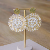 Boucles d'oreilles Santibé Espagnola Blanches et dorées 782S8