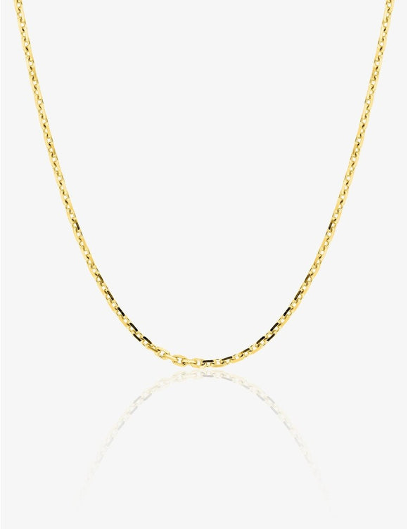 Chaine maille forçat diamantée en or jaune 18ct 1.6mm