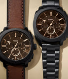 Montre Machine chronographe en acier noir