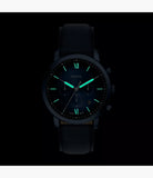 Montre Neutra chronographe en cuir bleu marine