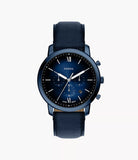 Montre Neutra chronographe en cuir bleu marine
