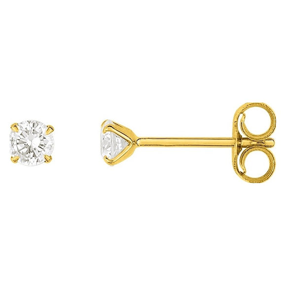 Boucles d'oreilles en or 18 ct et zirconiums 2,5 mm 384-454 (Copy)