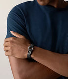 Bracelet Fossil en cuir noir 842-1552