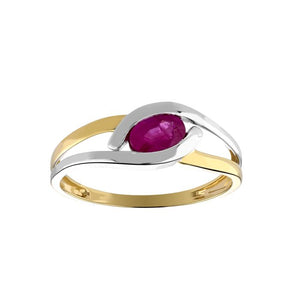 Bague bicolore en or 18ct et rubis 327-63