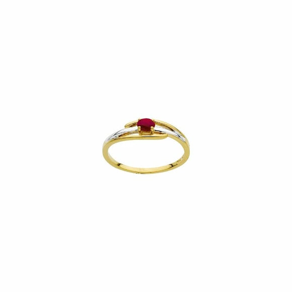 Bague bicolore en or 18ct et rubis 327-64