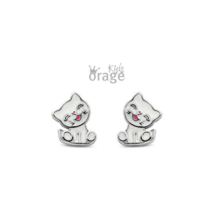 Boucles chats en email blanc K2547