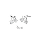 Boucles d'oreilles cerises + zirconiums K2930