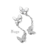 Boucles d'oreilles pendantes papillon + zirconium K3004