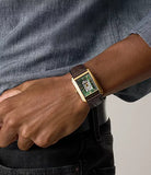 Montre Carraway automatique en cuir brun