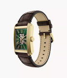 Montre Carraway automatique en cuir brun