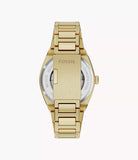 Montre Everett automatique acier doré fond vert