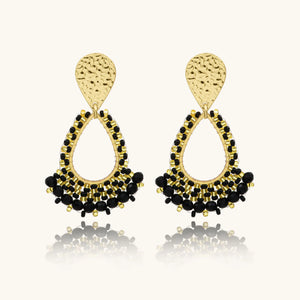 Boucles d'oreilles Santibé Mini Rio Noir et Doré 782S47