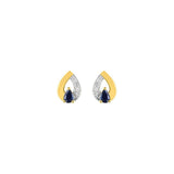 Boucles d'oreilles en or jaune 18ct saphir et diamants 384-144