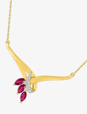 Collier or jaune 18ct avec Rubis et diamant 356-46