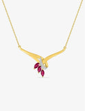 Collier or jaune 18ct avec Rubis et diamant 356-46