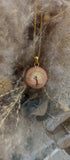Collier Bola en acier doré + résine rose 851-1817