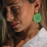 Boucles d'oreilles Santibé Mini Espagnola Vert d'eau 782S14