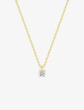 Collier solitaire zirconium en plaqué or 755z-364