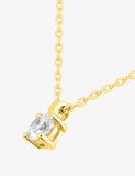 Collier solitaire zirconium en plaqué or 755z-364